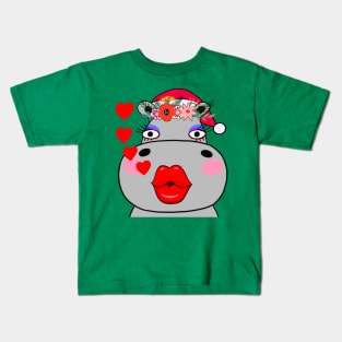 Christmas Hippo Kids T-Shirt